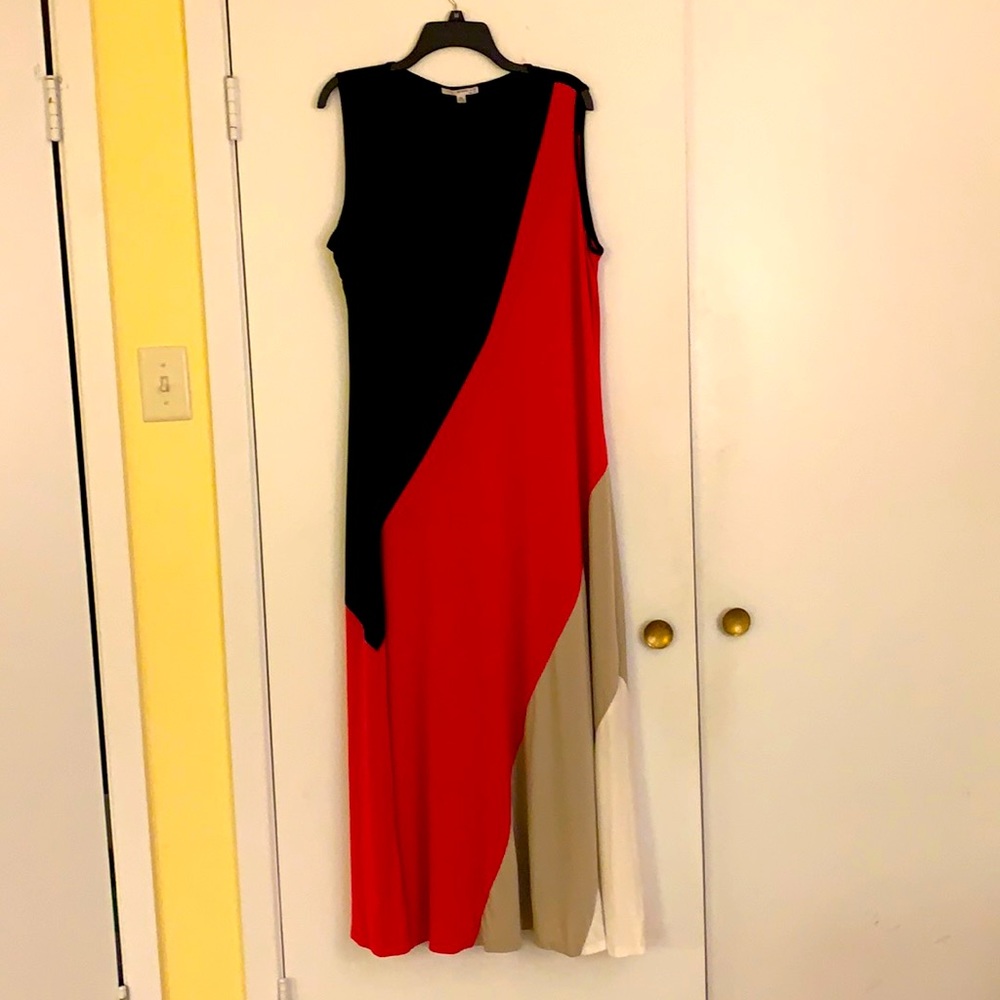 Studio One black pink beige and white maxi dress